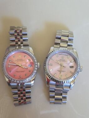 Source Unknown Pink Dial Stainless Steel Bracelet Watch
